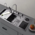 Premium 304 Stainless Steel Handmade Kitchen Sink with Modern Waterfall Design - Image 5