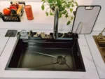 Premium 304 Stainless Steel Handmade Single Bowl Kitchen Sink with Waterfall Faucet - Image 6